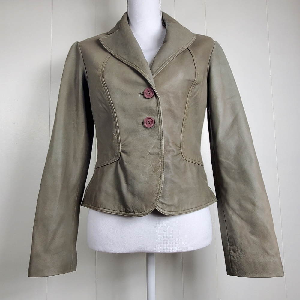 NWT Tahari gray suede leather jacket size small